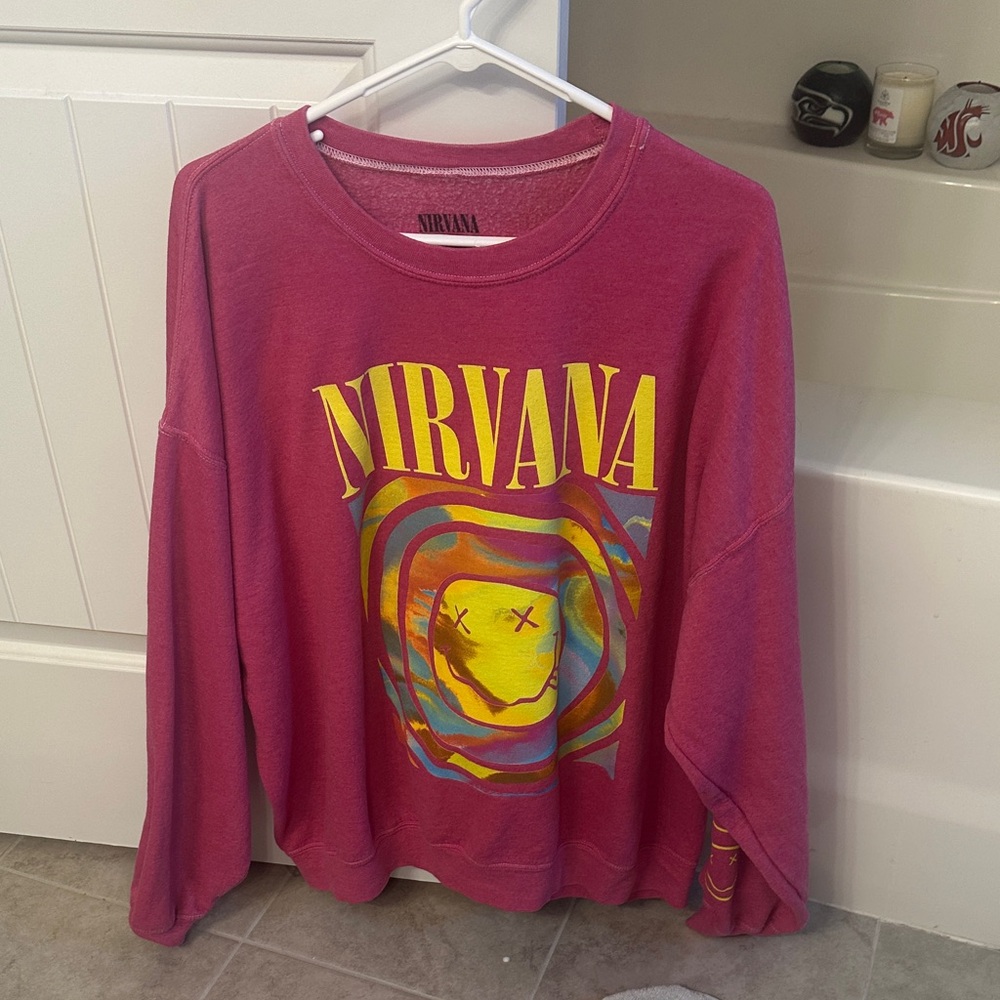 Nirvana Smile Overdyed Crew Neck Sweatshirt